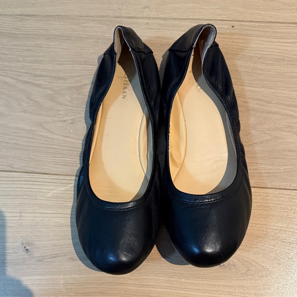 Cole Haan Black Leather Women's Ballet Flats (with cushion soles)